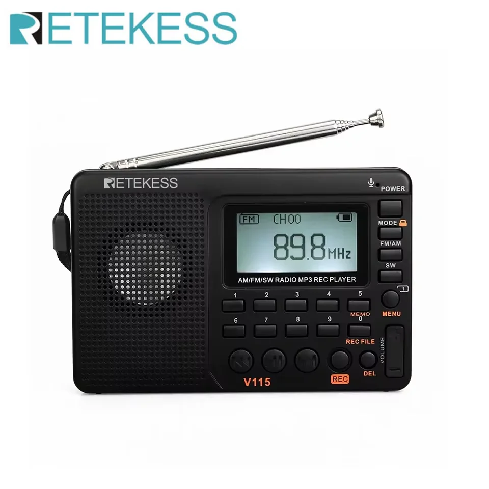 Retekess V115 휴대용라디오 미니 단파 라디오  AM FM SW단파라디오고감도 포켓 디지털 풀밴 드다기능 충전식 테레오 스피커 레코더 지원 TF 카드 선물용 title=Retekess V115 휴대용라디오 미니 단파 라디오  AM FM SW단파라디오고감도 포켓 디지털 풀밴 드다기능 충전식 테레오 스피커 레코더 지원 TF 카드 선물용 