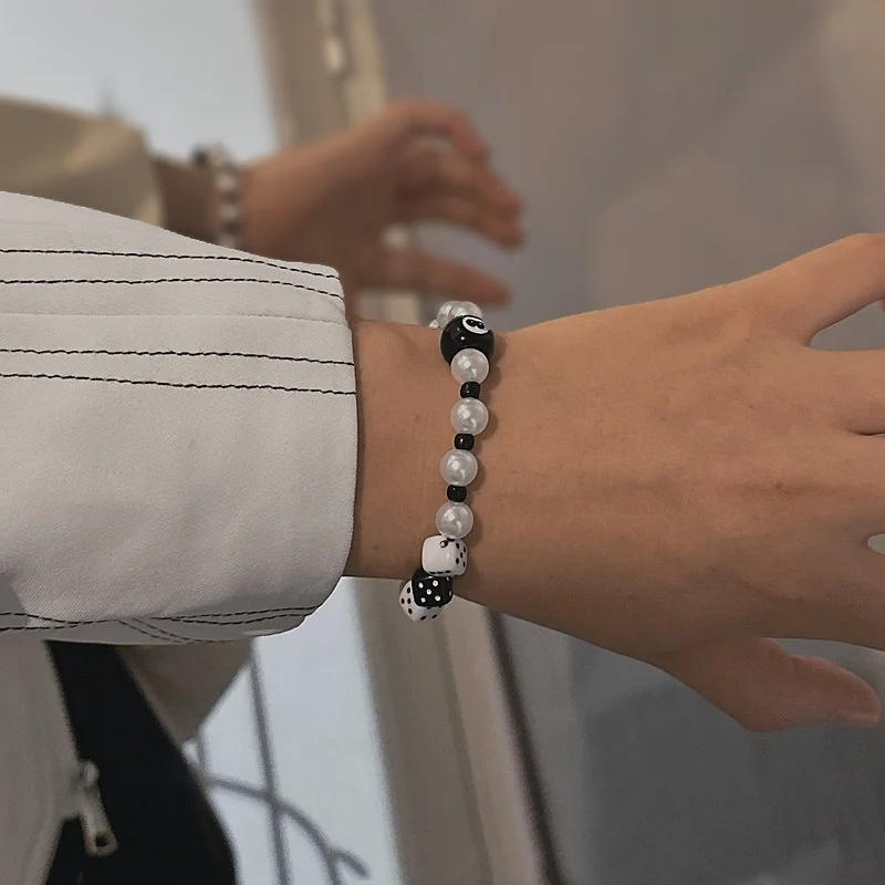 새로운 당구 파란색 된 블랙 8 손 팔찌 숙녀 남자 크로스 럭키 패션 쥬얼리 액세서리