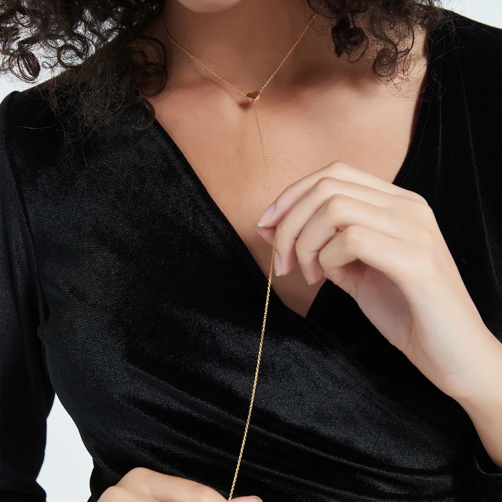 ANDYWEN 925 스털링 실버 변압기 조절 가능한 체인 하트 펜던트 참 목걸이 드롭 초커 크기 조정 가능한 여성 Luxury Jewekry