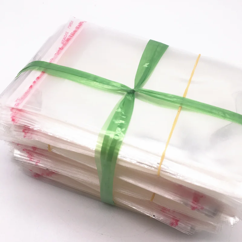 100pcs 5x7,6x9,7x11,8x13,9x16,10x18cm Resealable 폴리 가방 투명 Opp 비닐 봉투 자기 접착 인감 보석 만들기 가방