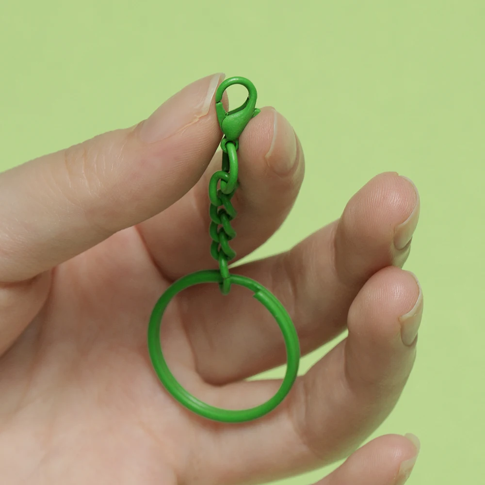 10pcs 25mm 컬러 열쇠 고리 체인 랍스터 걸쇠 DIY 쥬얼리 만들기 열쇠 고리 커넥터 후크 가방 버클 액세서리