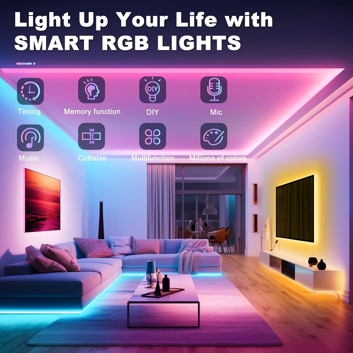 USB LED 스트립 조명 RGB 5050, 색상 변경, 블루투스 앱 제어, LED 램프 다이오드 테이프 리본, 방 장식, TV 백라이트, 1-40m