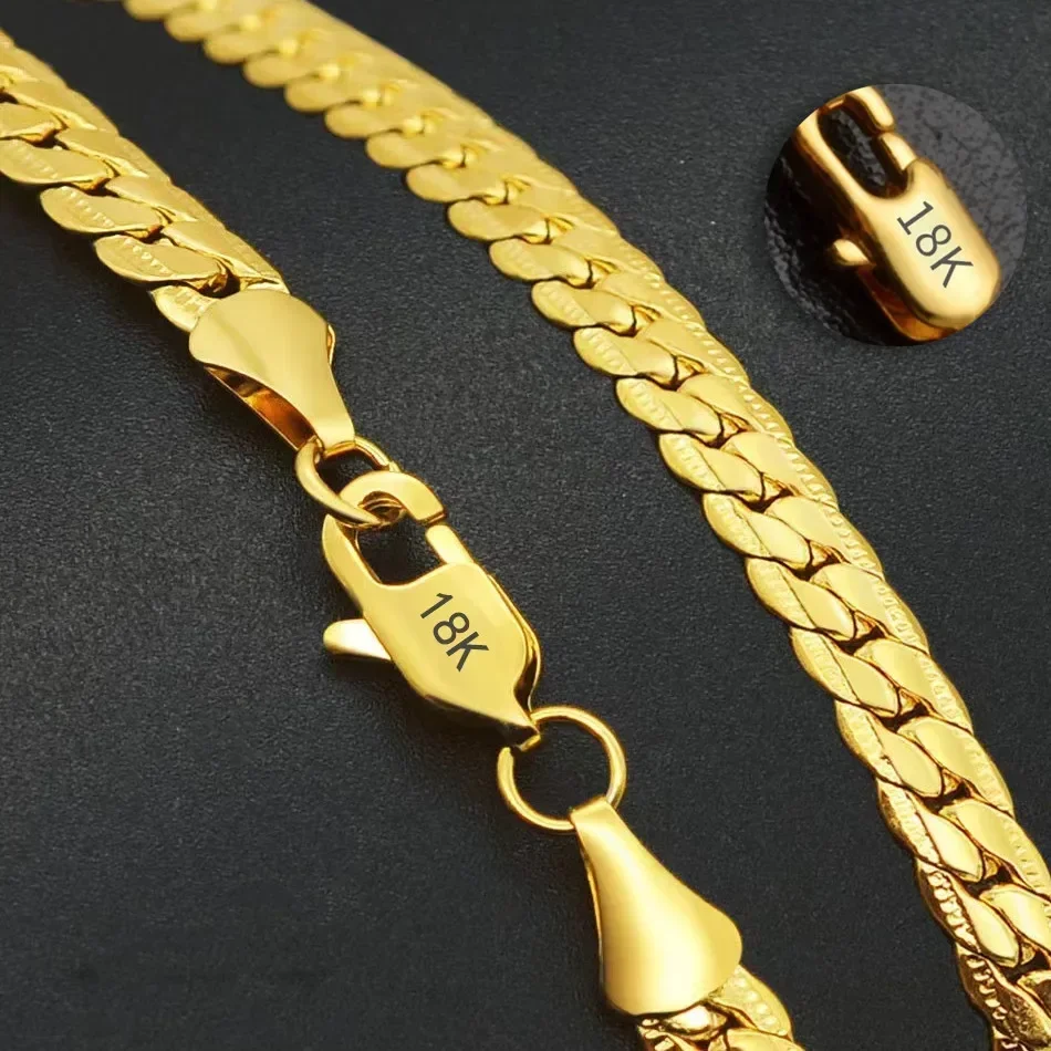 뜨거운 판매 고급 925 스털링 실버 5MM 18K 골드 전체 측면 체인 목걸이 여자 남자 패션 웨딩 약혼 쥬얼리 title=뜨거운 판매 고급 925 스털링 실버 5MM 18K 골드 전체 측면 체인 목걸이 여자 남자 패션 웨딩 약혼 쥬얼리 