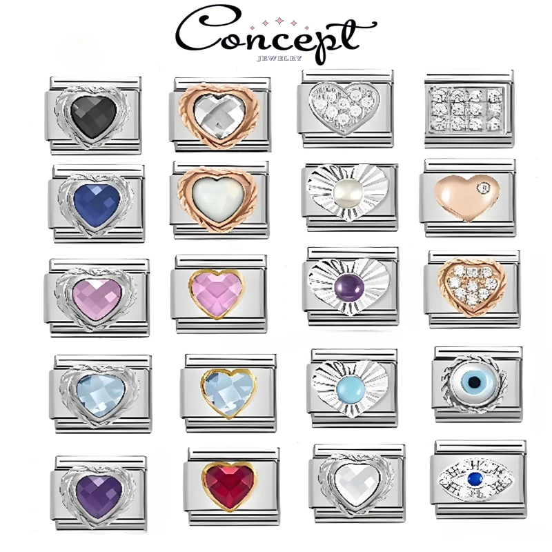 2025 새로운 오리지널 럭셔리 지르콘 사랑 이탈리아 매력 링크 맞는 9mm 팔찌 스테인레스 스틸 쥬얼리 만들기 title=2025 새로운 오리지널 럭셔리 지르콘 사랑 이탈리아 매력 링크 맞는 9mm 팔찌 스테인레스 스틸 쥬얼리 만들기