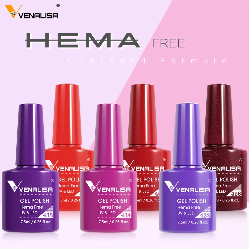VENALISA VIP4 네일 젤 폴리쉬 7.5ml HEMA 프리 세미 퍼머넌트 매니큐어 슈퍼 텍스처 젤 바니시 오래 지속되는 템퍼드 탑코트