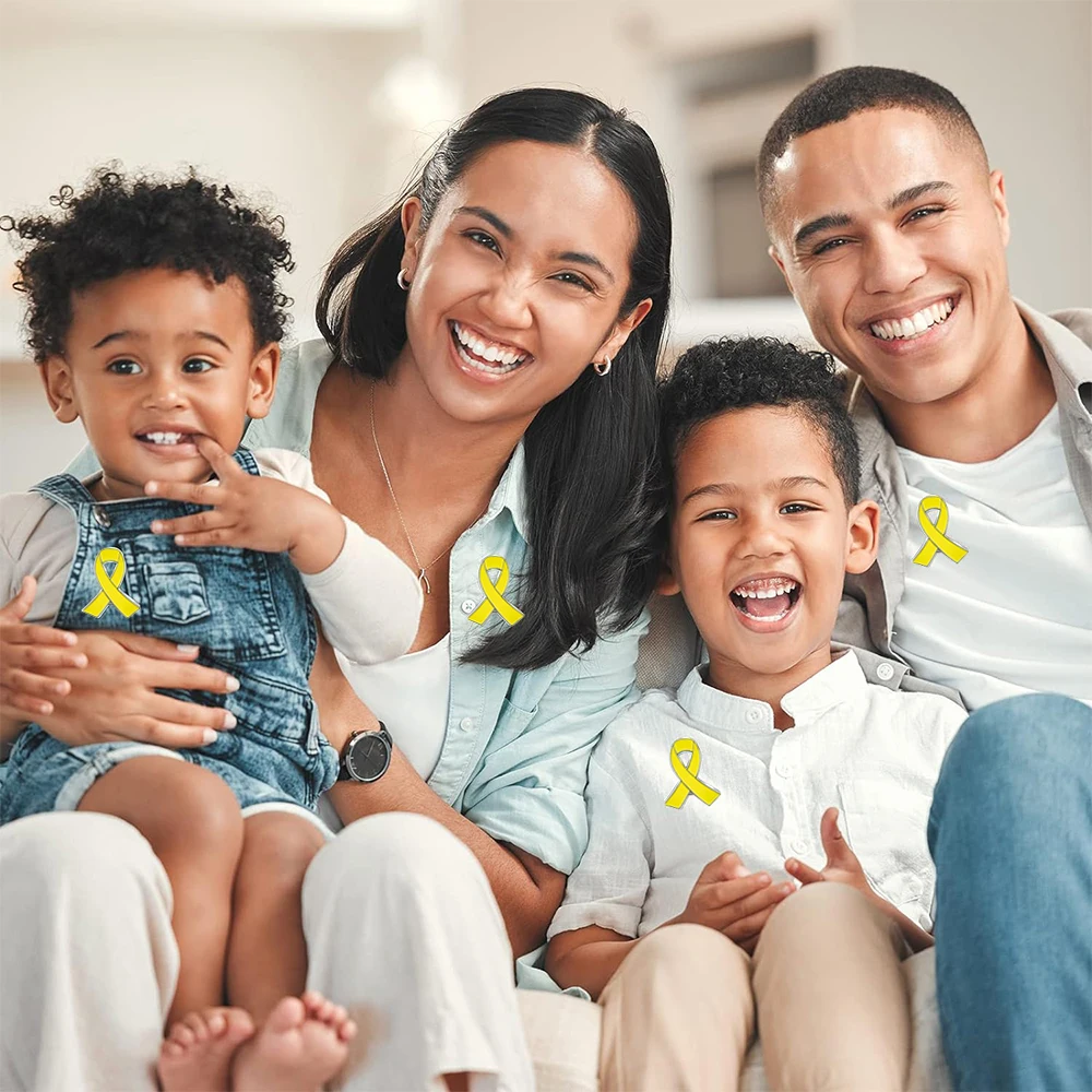 10/20/50pcs 노란색 리본 핀 안티 폭력 브로치 패션 스웨터 배낭 쥬얼리 액세서리