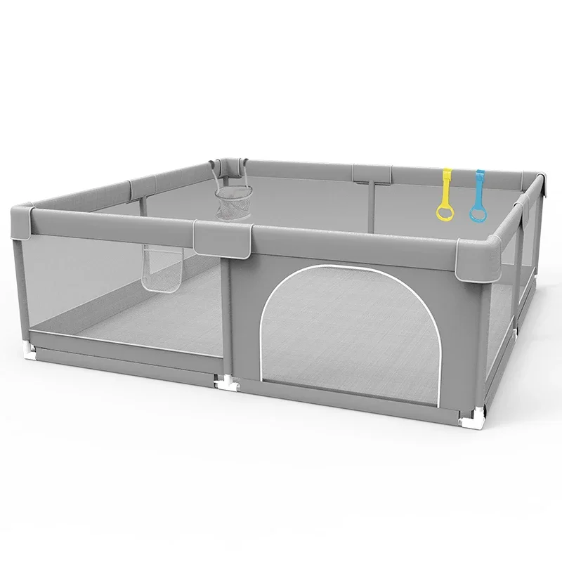 IMBABY 아기 놀이터 풀 링이있는 아기 놀이터 용 밝은 회색 Corralito 어린이 안전 장벽 울타리 볼 박스 게임 놀이터