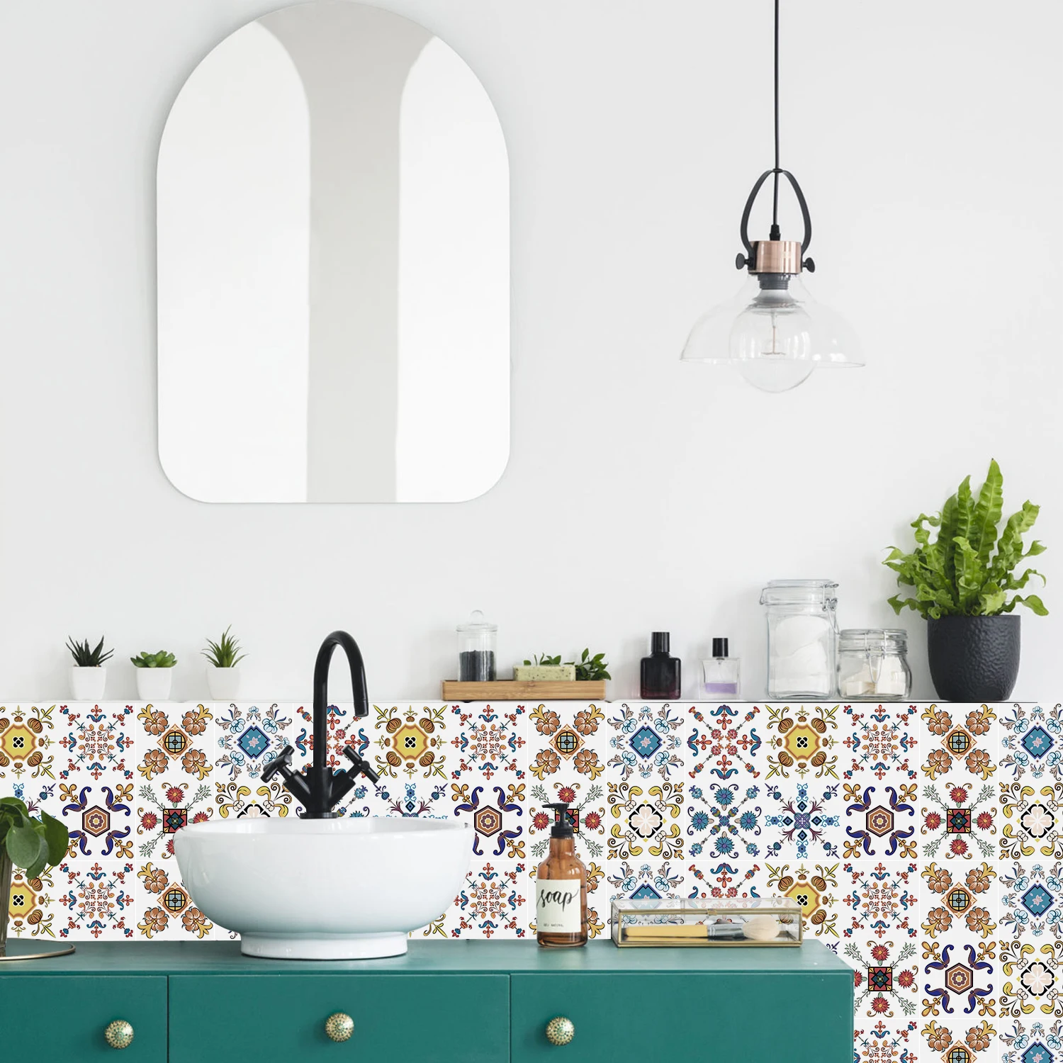 24 개/대 라이트 컬러 타일 스티커 벽 스티커 주방 욕실 홈 리노베이션 벽지 방수 자체 접착 벽 데칼