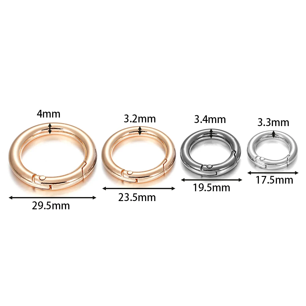 5pcs 금속 O 링 스프링 Clasps 개방형 Carabiner 키 체인 가방 클립 DIY 쥬얼리 만들기위한 후크 개 체인 버클 커넥터