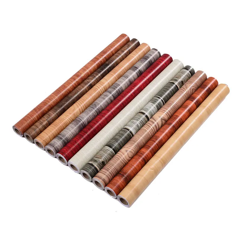 비닐 자체 접착 방수 나무 배경 화면 롤 벽에 벽 스티커 가구 혁신 필름 침실 홈 장식 PVC