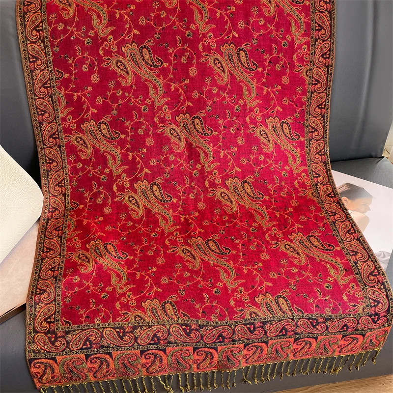 럭셔리 브랜드 가을 캐시미어 파시미나 숄, 레이디 랩, 따뜻한 겨울 스카프 디자인, 프린트 여성 풀라드 코튼 스톨 스카프 2023