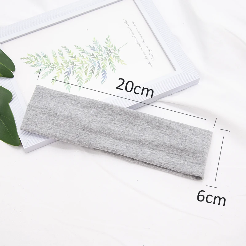 탄성 코튼 헤어 밴드 여성을위한 패션 머리띠 남성 솔리드 러닝 피트니스 요가 헤어 밴드 스트레치 메이크업 헤어 액세서리