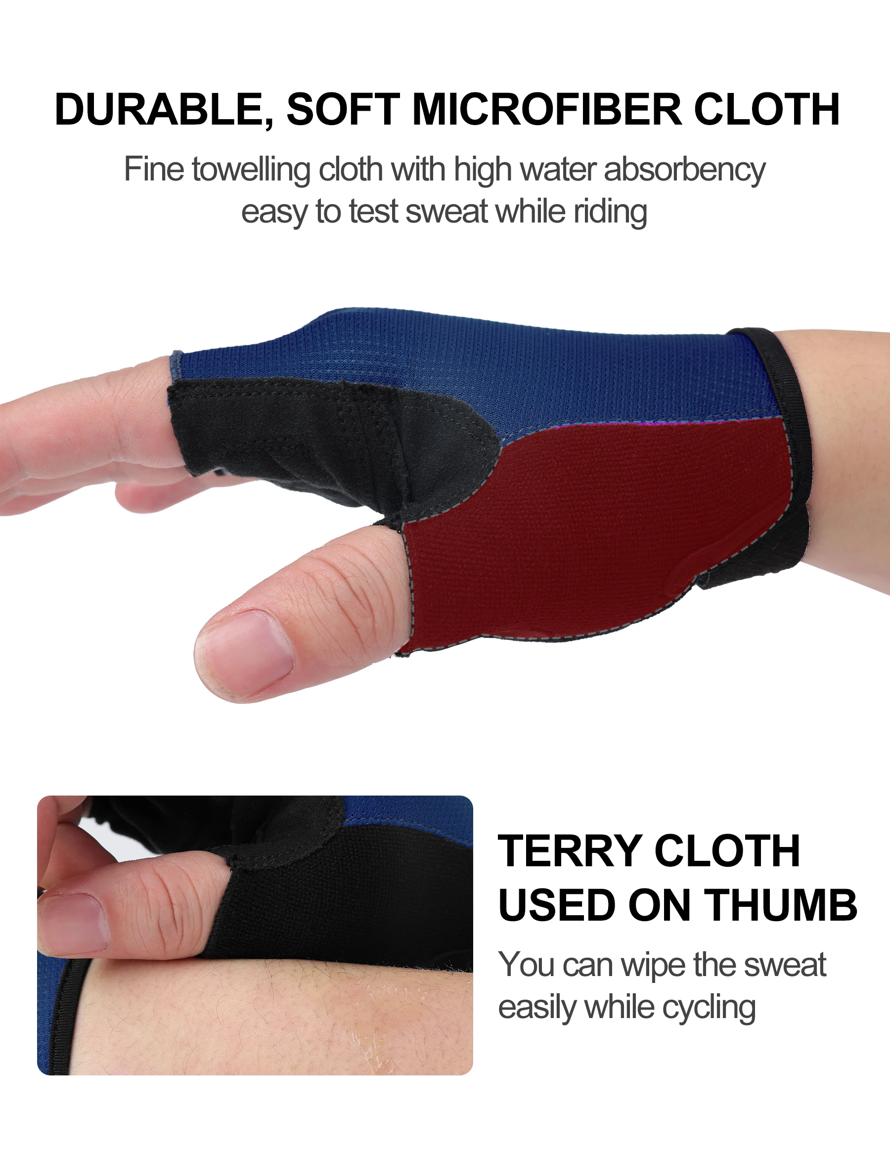 INBIKE 하프 핑거 사이클링 장갑 여름 자전거 장갑 충격 흡수 통기성 산악 자전거 MTB 장갑 사이클링 액세서리