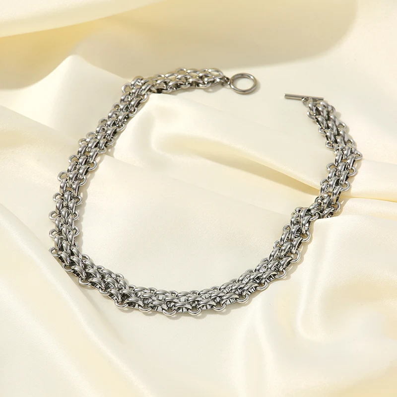 EILIECK 316L 스테인레스 스틸 골드 실버 컬러 여성을위한 두꺼운 체인 목걸이 패션 쿠바 목 체인 방수 보석 선물