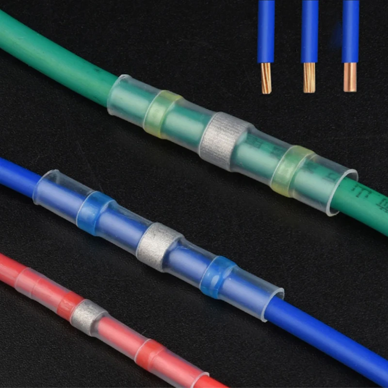 SST 열 수축 튜브 방수 솔더 링 와이어 커넥터 5/10/30/50PCS Awg22-18 버트 부싱 전기 스플 라이스 터미널