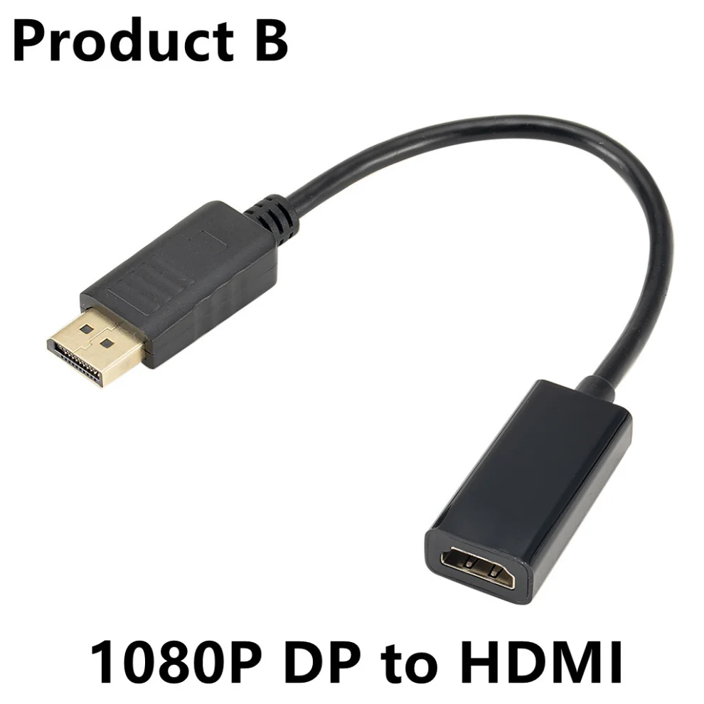 DP-HDMI 호환 어댑터 컨버터, 디스플레이 포트-HDMI 케이블, DP 수-HDMI 암 HD TV 비디오 오디오 어댑터, PC TV용, 4K