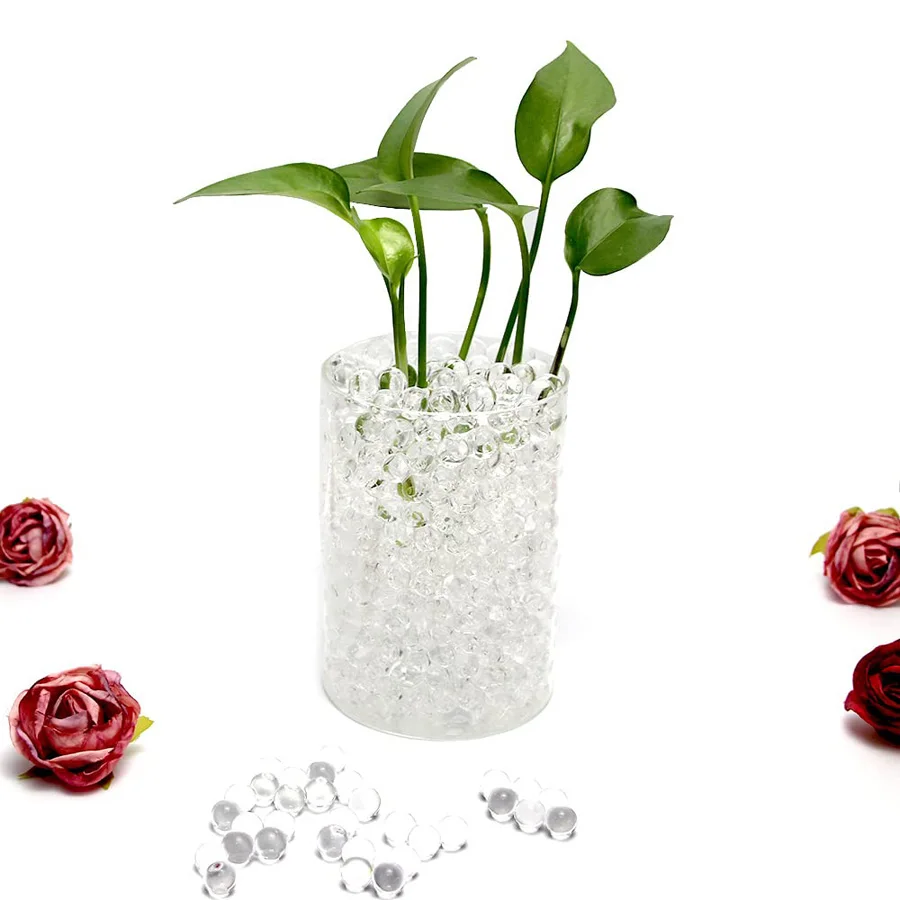 식물용 투명 젤 볼라스, 물 진주, 성장 구슬, 크리스탈 볼리냐 토양, 하이드로겔 홈 데코, 7 8mm 공, 15,000 개