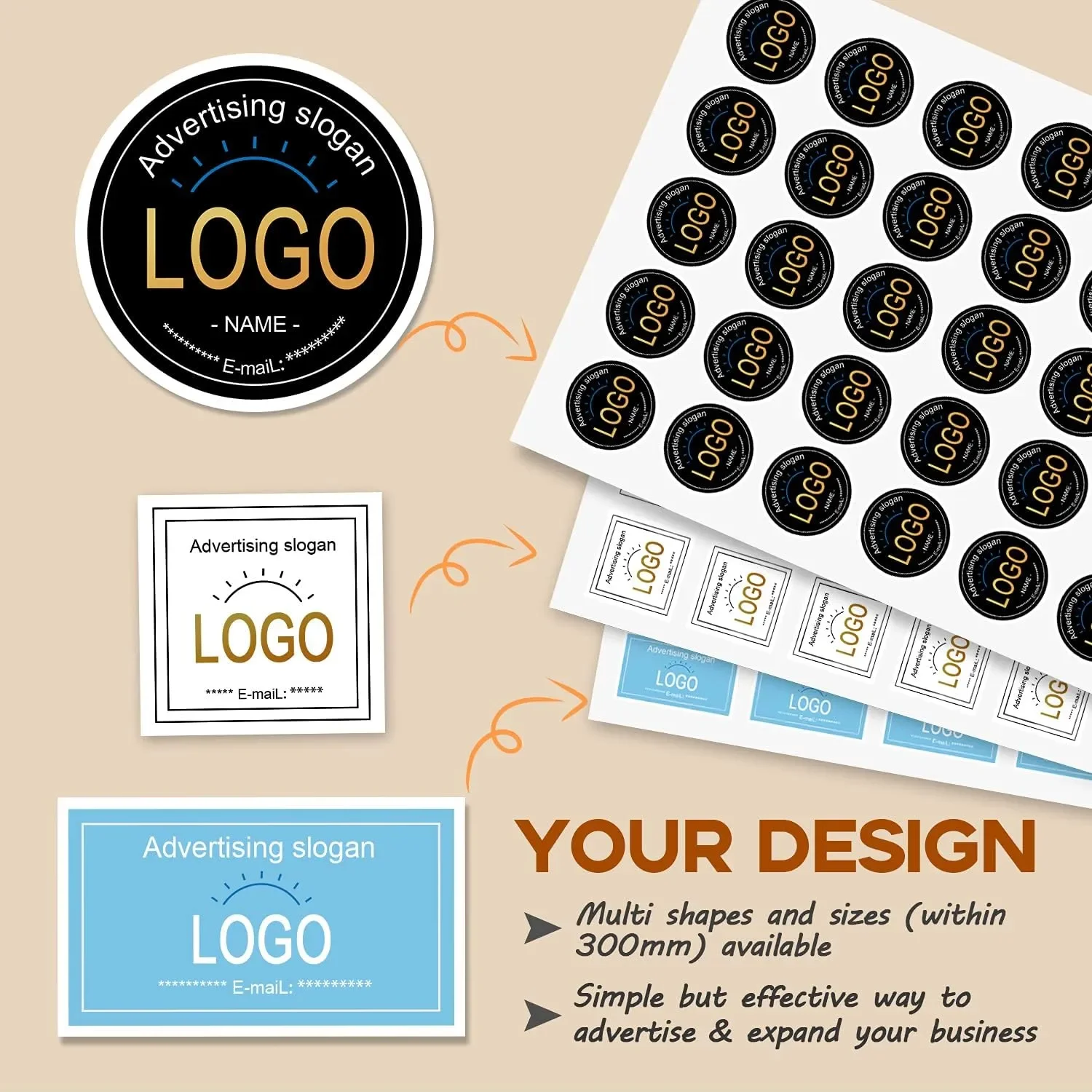 사용자 정의 스티커 성찬 라벨 회사 로고 선물 포장에 대한 개인 디자인의 라운드 맞춤형 스티커 로고 스티커