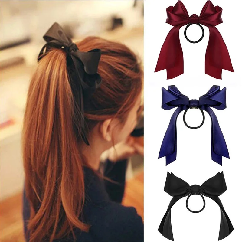 한국어 BowKnot 헤어 타이 Scrunchies 여성용 패션 긴 리본 탄성 헤어 밴드 보우 포니 테일 넥타이 헤어 액세서리 title=한국어 BowKnot 헤어 타이 Scrunchies 여성용 패션 긴 리본 탄성 헤어 밴드 보우 포니 테일 넥타이 헤어 액세서리 
