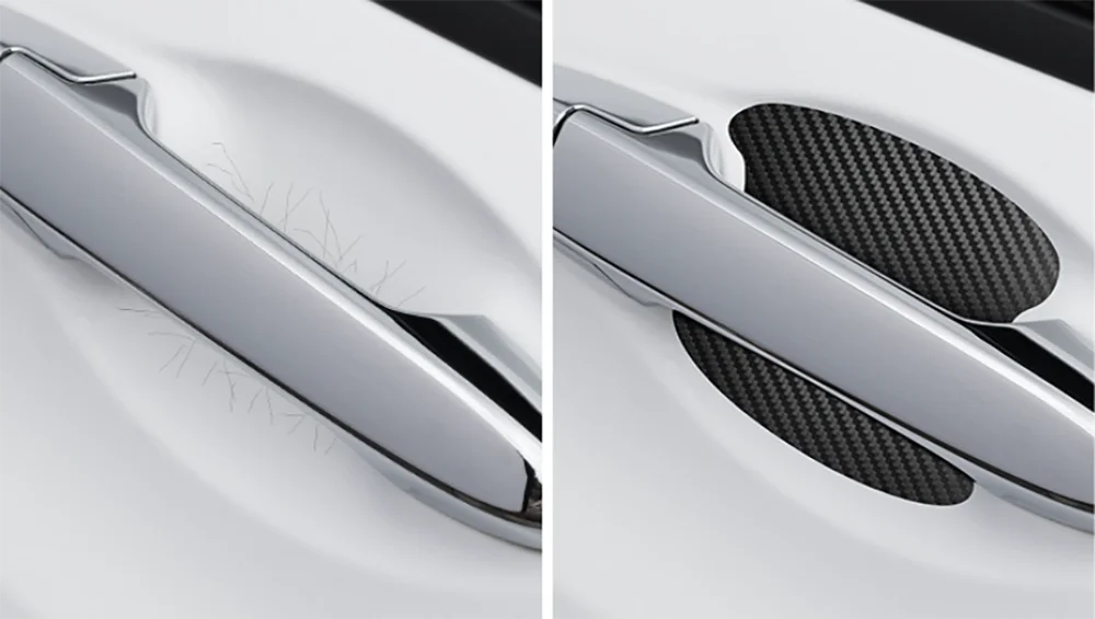 자동차 스티커 도어 핸들 안티 스크래치 방지 커버 탄소 섬유 보호기 외부 액세서리 자동차 Accesorio 트림 4Pcs 세트