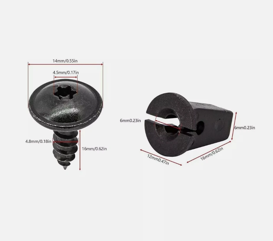 10 쌍 펜더 섀시 트림 장착 볼트 Vw Torx 나사 볼트 범퍼 아치 머드 플랩 스플래시 가드 언더 트레이 트림 고정