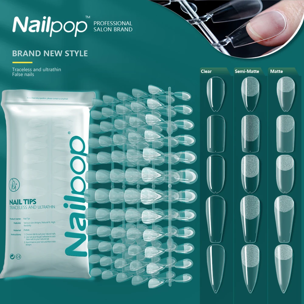 NAILPOP 가짜 손톱 전체 커버 프레스, 코핀 소프트 젤, 미국 포즈 캡슐, 익스텐션 시스템용 가짜 네일 팁, 120 개 title=NAILPOP 가짜 손톱 전체 커버 프레스, 코핀 소프트 젤, 미국 포즈 캡슐, 익스텐션 시스템용 가짜 네일 팁, 120 개 
