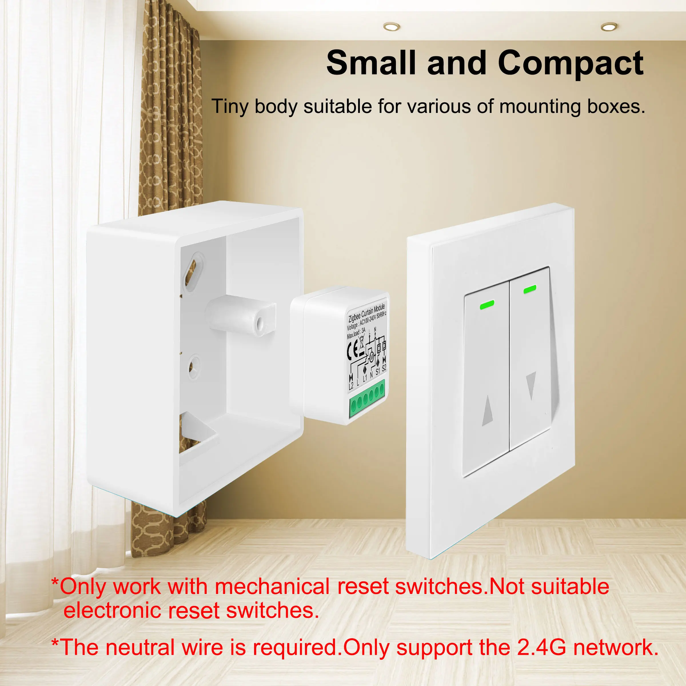 GIRIER Tuya ZigBee 3.0 롤러 블라인드 셔터 전기 모터 용 스마트 커튼 스위치 모듈 Alexa Google 홈으로 1/2 갱 작업