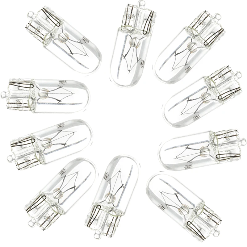 10 X 흰색 T10 W5W 501 194 명확한 신호 램프 유리 12V 5W 따뜻한 흰색 W2.1x9.5d 단일 필라멘트 자동차 전구 자동 조명