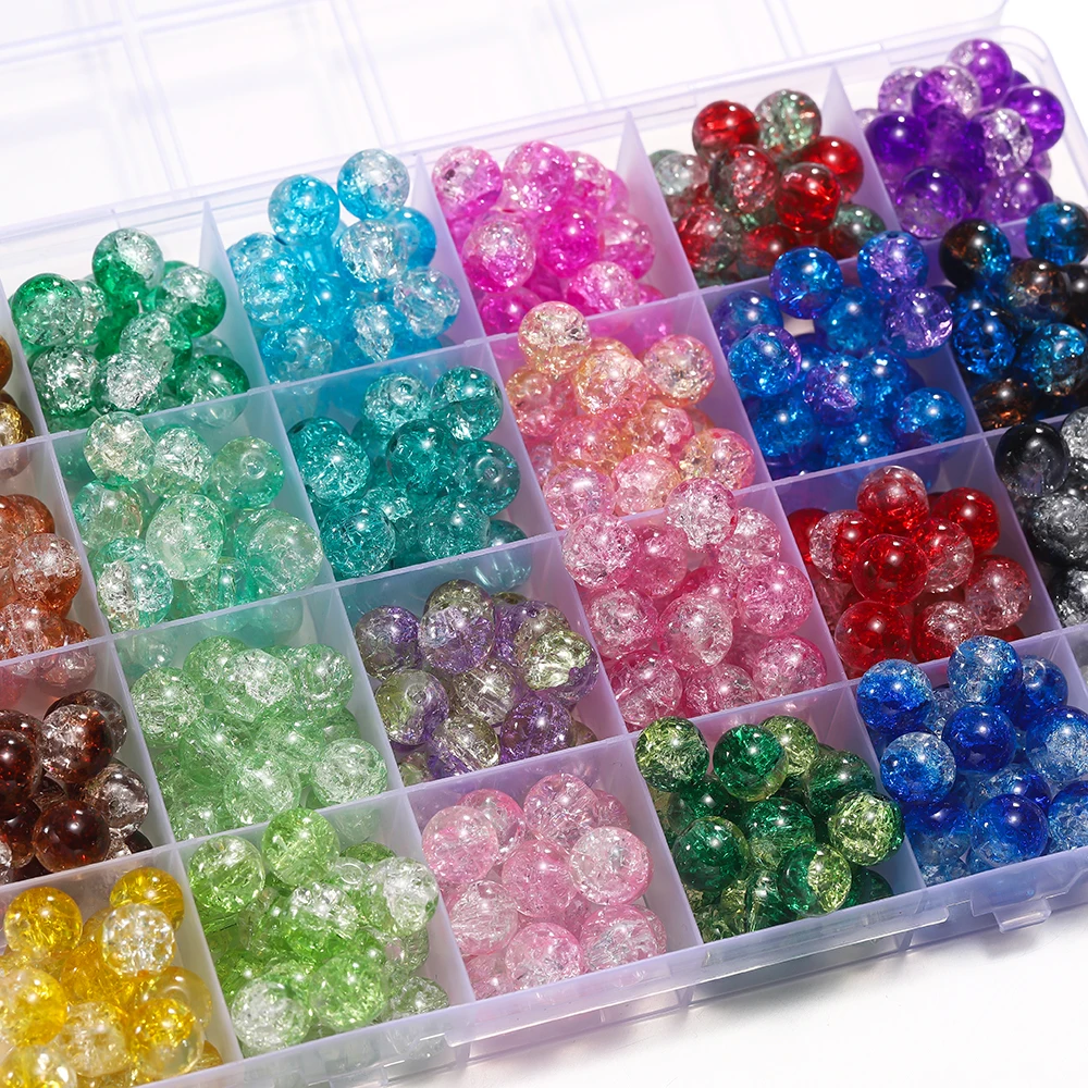 50/100pcs 8mm 유리 Crackle 구슬 보석에 대 한 느슨한 스페이서 비즈 DIY 수 제 귀걸이 팔찌 목걸이 액세서리 만들기 title=50/100pcs 8mm 유리 Crackle 구슬 보석에 대 한 느슨한 스페이서 비즈 DIY 수 제 귀걸이 팔찌 목걸이 액세서리 만들기