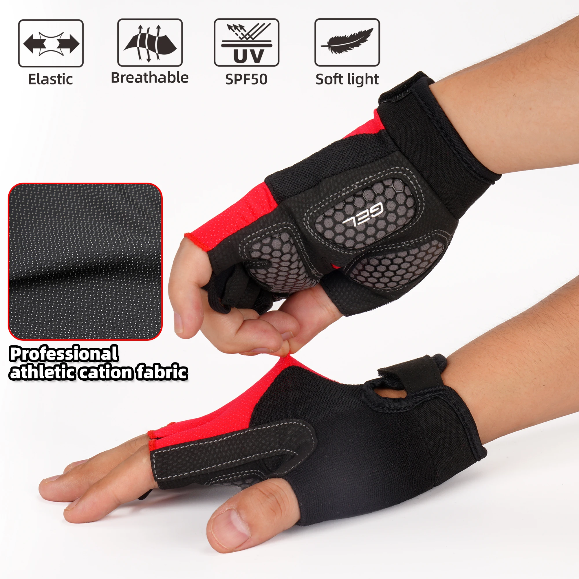 DAREVIE 사이클링 장갑 젤 패드, 폼 충격 방지 사이클링 장갑, 하프 핑거, 생체 공학적 MTB 장갑, 프로 팀, 60kg/m³, 남녀공용