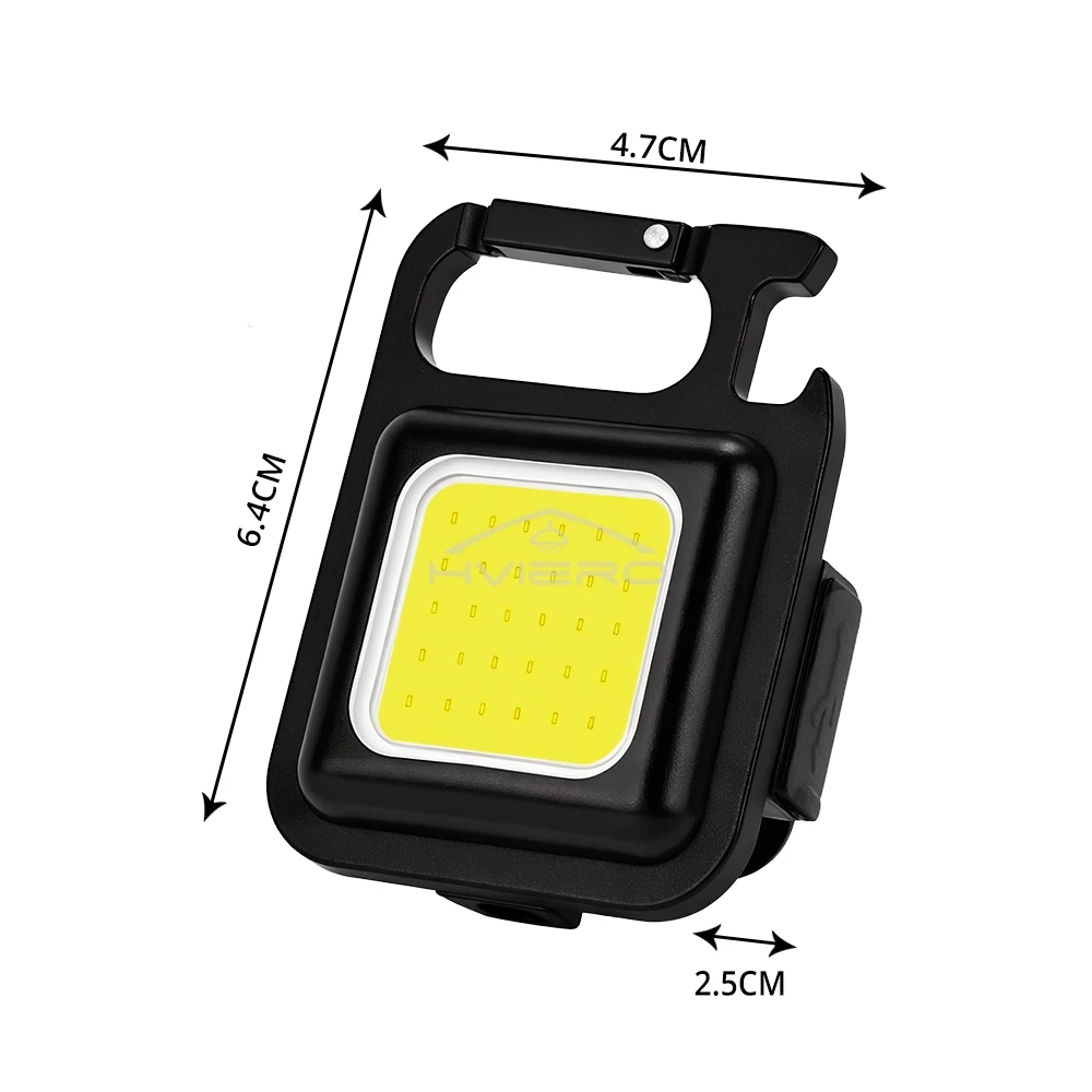COB 작업 조명 손전등 미니 손전등 키체인 휴대 LED 방수 USB 충전, 편리한 비상 야외 조명 캠핑