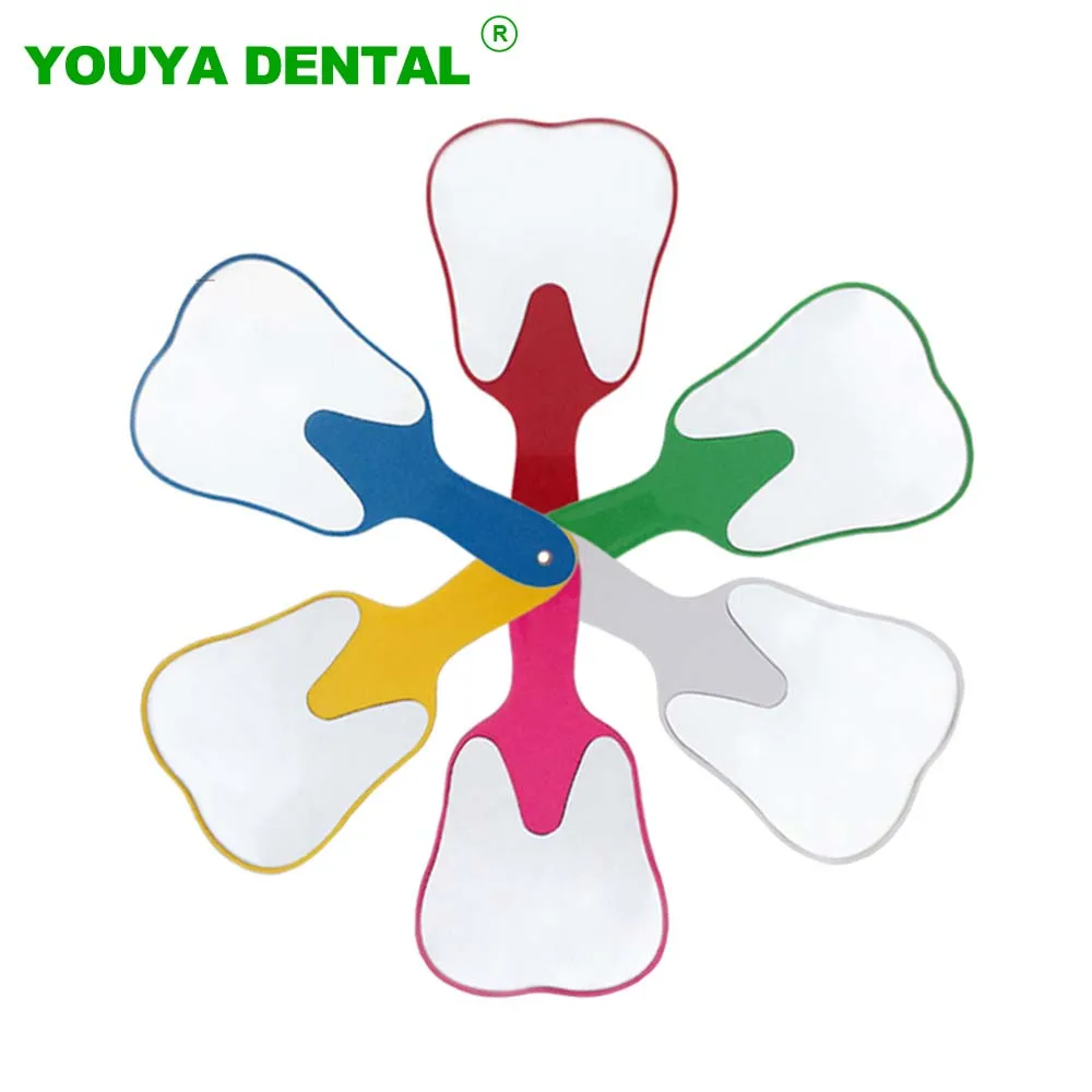 1PC 치과 입 거울 치아 모양의 거울 휴대용 깨지지 않는 플라스틱 메이크업 거울 치과 액세서리 치과 의사 선물