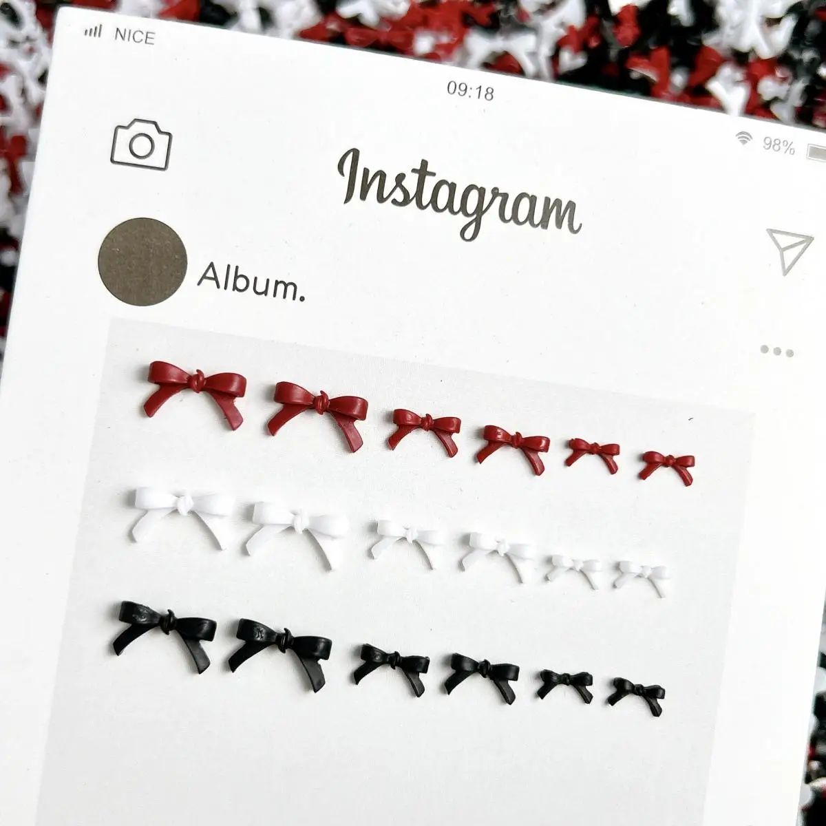 100Pcs 솔리드 컬러 Bowknots 수지 네일 아트 장식 3D 미니 귀여운 라인 활 DIY 헤어 클립 손톱 액세서리에 대 한 네일 매력