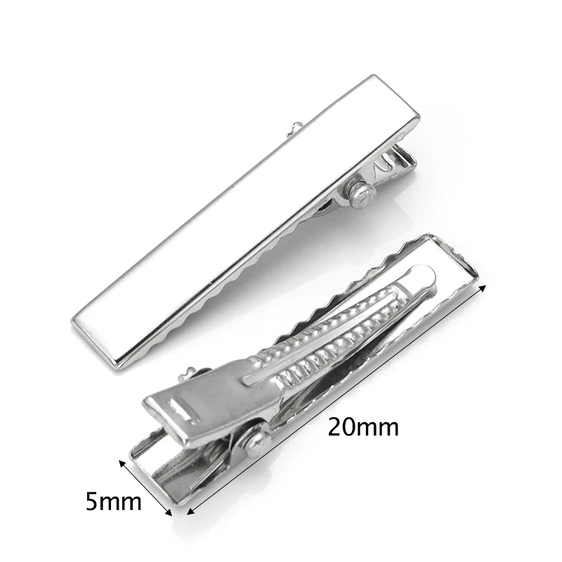 20-50PCS 헤어 악어 클립 금속 단일 프롱 오리 빌 헤어 클립 헤어 액세서리에 대 한 치아 컬 클립과 플랫 탑 DIY