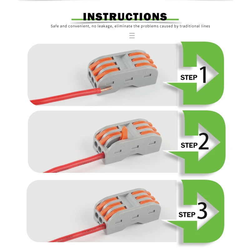 5PCS 고속 와이어 커넥터 푸시 인 전기 터미널 블록 케이블 연결 용 범용 접합 배선 케이블 커넥터 SPL ﻿