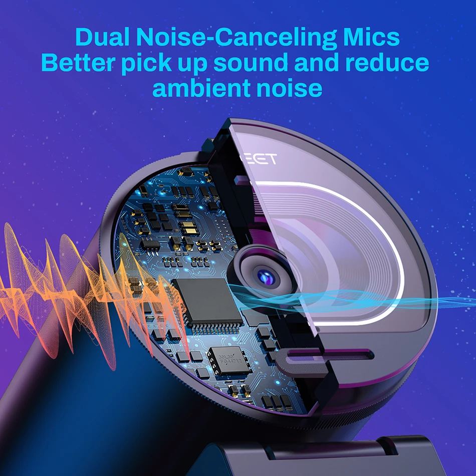 웹캠 4K 스트리밍 웹 카메라 1080P 60FPS USB 카메라 EMEET S600 Tiktok/YouTube용 마이크가 있는 자동 초점 라이브 스트림 카메라