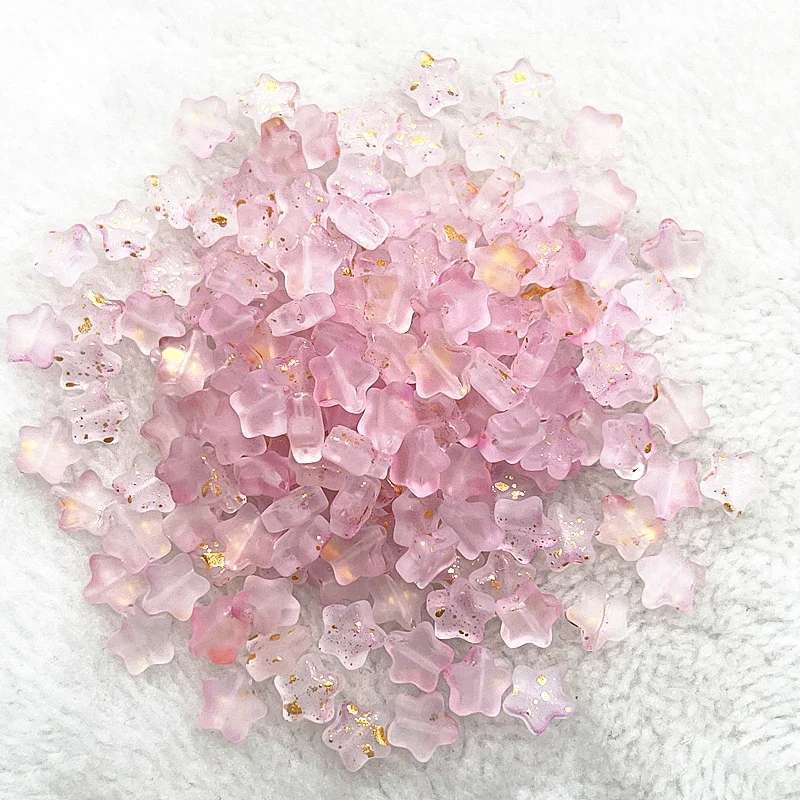 30pcs 8mm 색상 다섯개 스타 유리 구슬 보석에 대 한 느슨한 스페이서 비즈 DIY 수 제 팔찌 귀걸이 액세서리 만들기