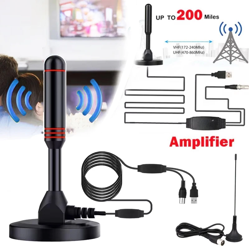 HD 디지털 TV 안테나, 실내 증폭 DAB, 증폭기 부스터, VHF, UHF, 빠른 응답, 야외 항공 세트, 고이득 200 마일 title=HD 디지털 TV 안테나, 실내 증폭 DAB, 증폭기 부스터, VHF, UHF, 빠른 응답, 야외 항공 세트, 고이득 200 마일