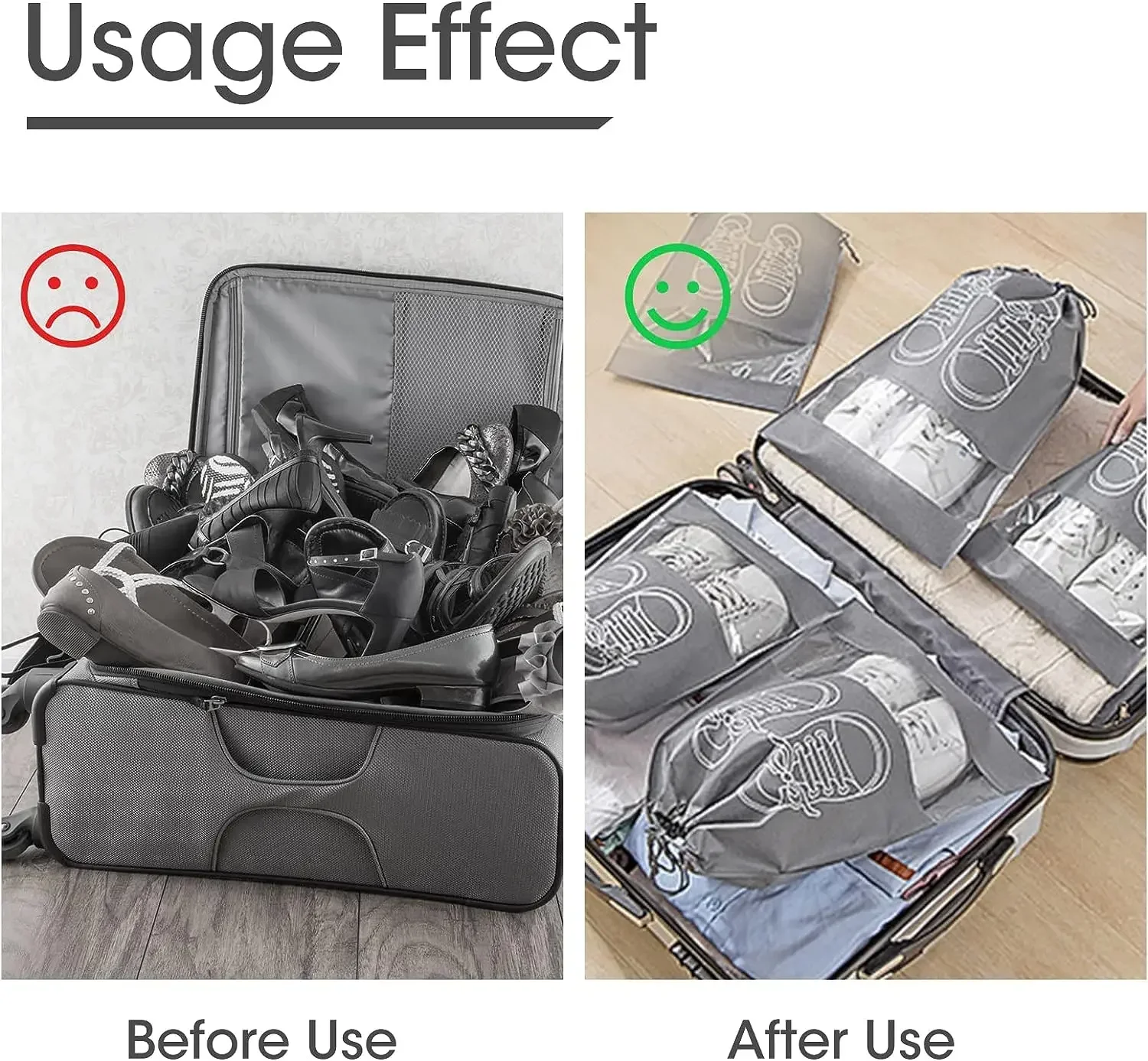 5/10PCS 신발 보관 주최자 가방 부직포 신발 먼지 봉투 휴대용 여행 신발 가방 신발 보관 포장 파우치 주최자