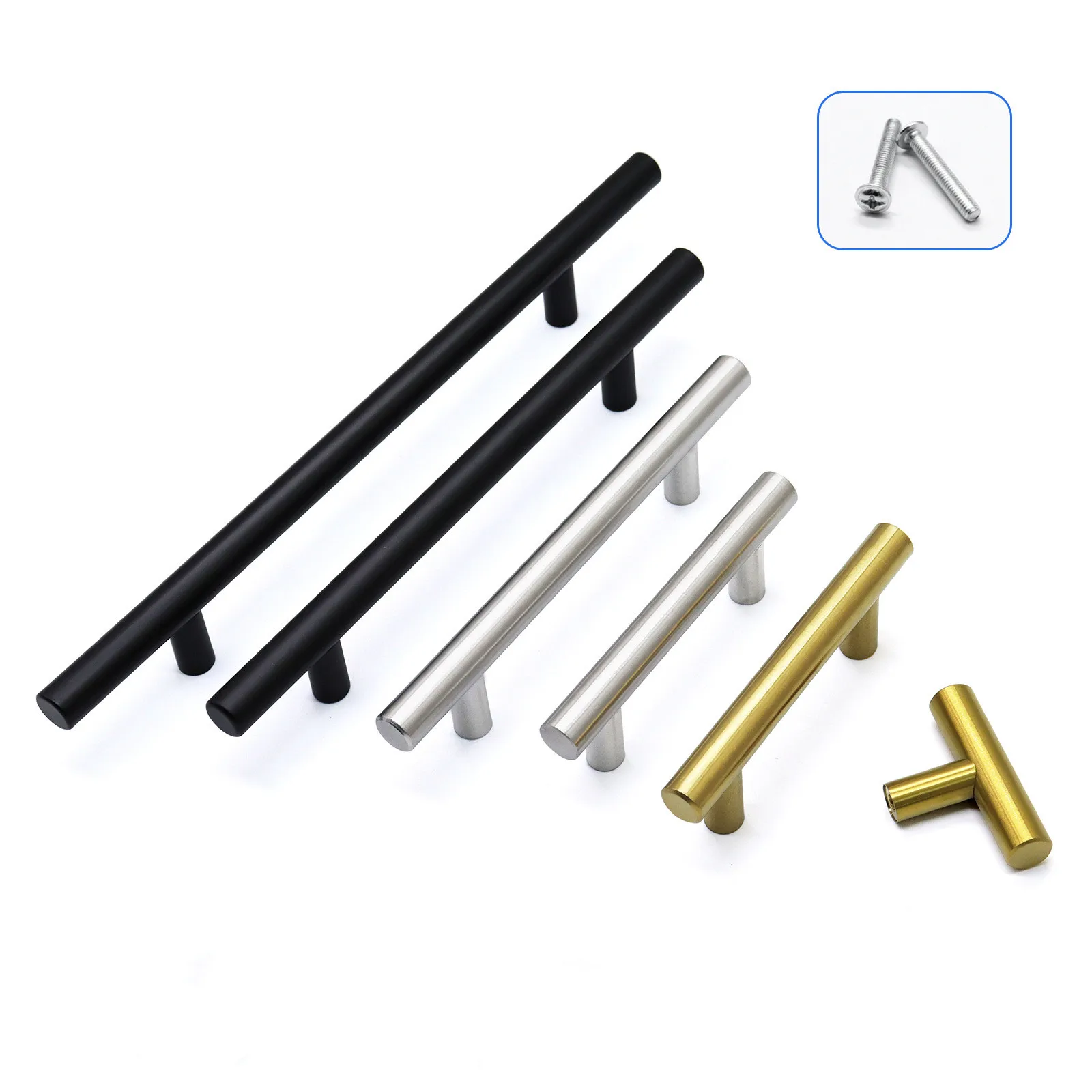 블랙 골드 찬장 손잡이 닦았 스테인레스 스틸 주방 캐비닛 도어 손잡이 가구 서랍 당겨 하드웨어 당겨 바 핸들 title=블랙 골드 찬장 손잡이 닦았 스테인레스 스틸 주방 캐비닛 도어 손잡이 가구 서랍 당겨 하드웨어 당겨 바 핸들