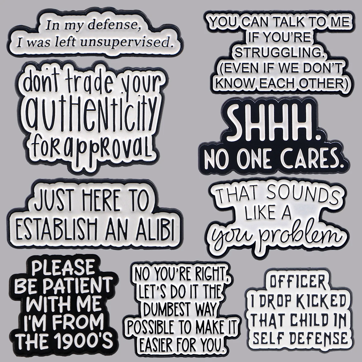 따옴표 에나멜 핀 만화 여성용 브로치 남성용 옷깃 핀 배낭에 편지 배지 의상 액세서리 문구 쥬얼리 선물 title=따옴표 에나멜 핀 만화 여성용 브로치 남성용 옷깃 핀 배낭에 편지 배지 의상 액세서리 문구 쥬얼리 선물 