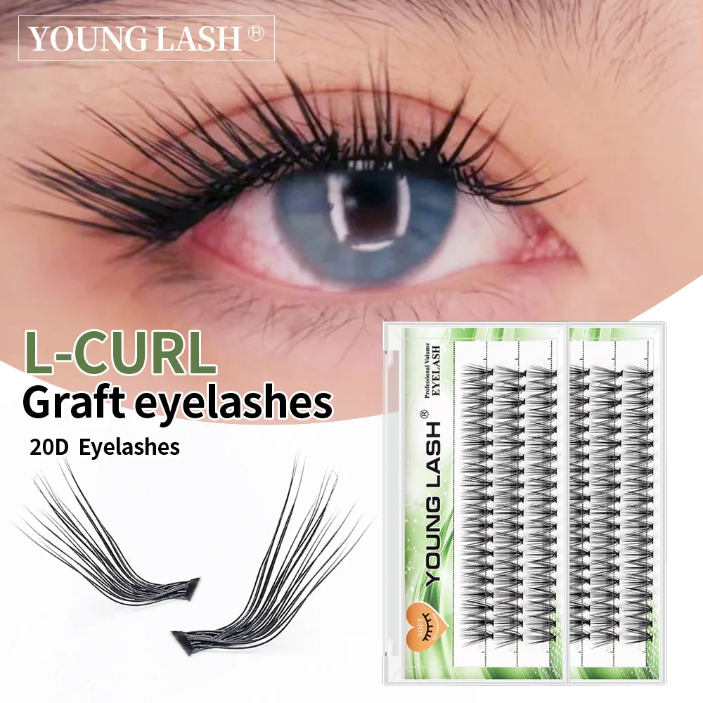 YOUNG LASH 20D L 컬 클러스터 속눈썹 연장 자연 소프트 개별 속눈썹 메이크업 도구 섬모 볼륨 미리 만들어진 팬 title=YOUNG LASH 20D L 컬 클러스터 속눈썹 연장 자연 소프트 개별 속눈썹 메이크업 도구 섬모 볼륨 미리 만들어진 팬 