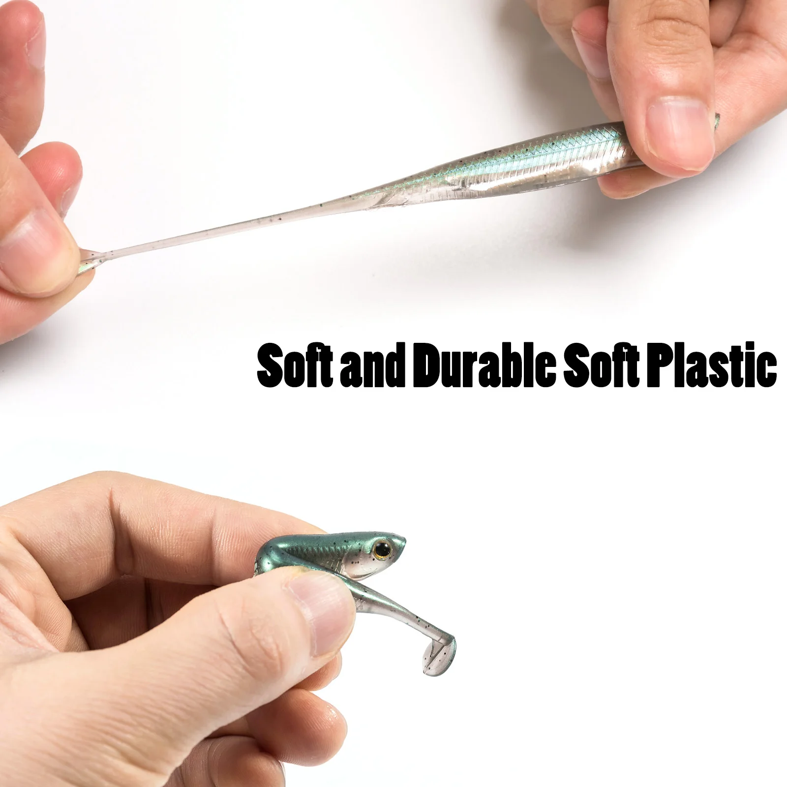 Dr.Fish 5/6pcs 낚시 부드러운 플라스틱 미끼 실리콘 미끼 패들 테일 쉐드 웜 Swimbaits 민물베이스 송어 70mm 80mm 100mm