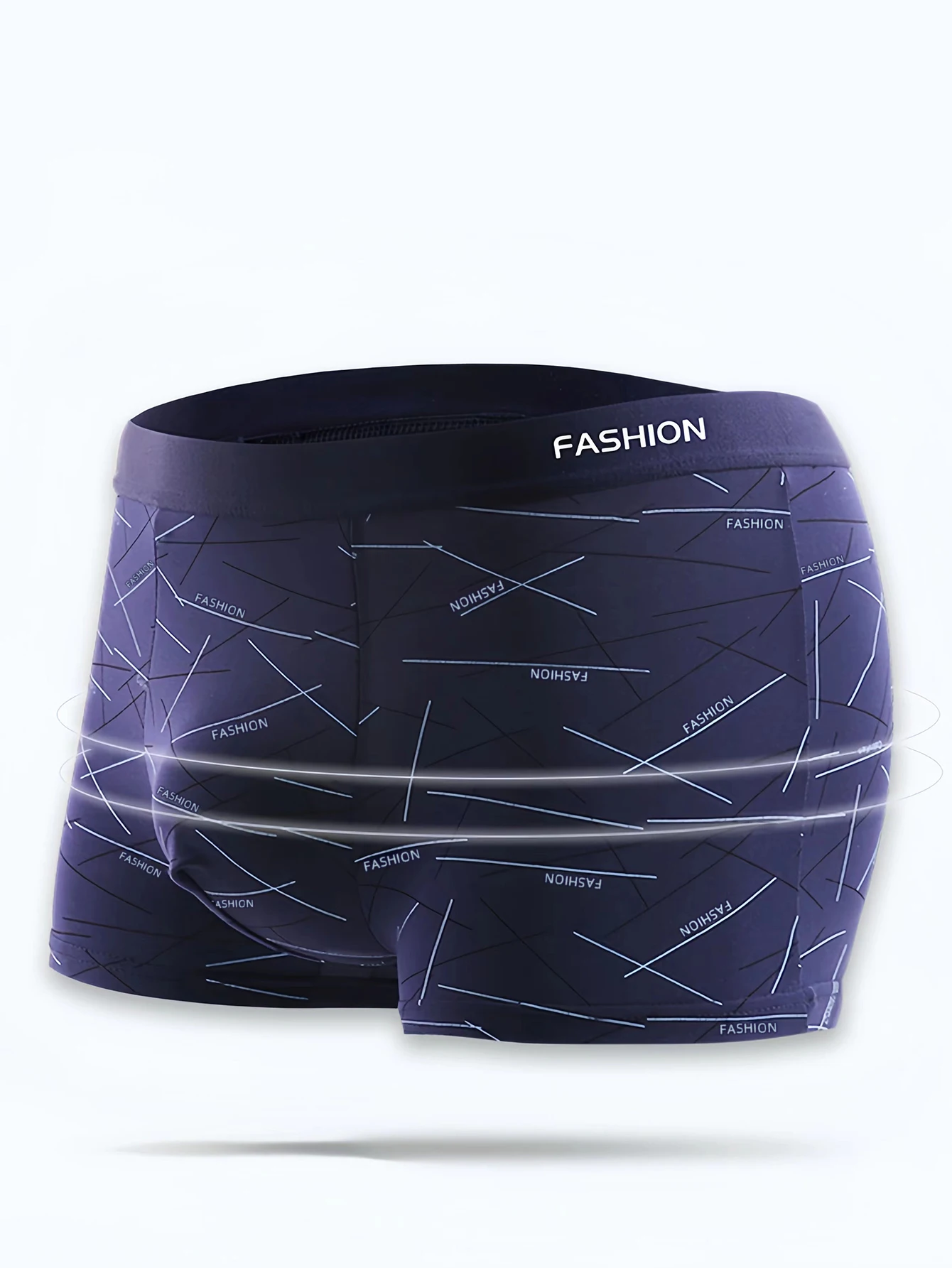 4pcs 남성 속옷, 편안하고 부드럽고 세련된 데일리 라인 프린트 친밀한 복서 브리프, 스포티하고 통기성이 좋은 복서