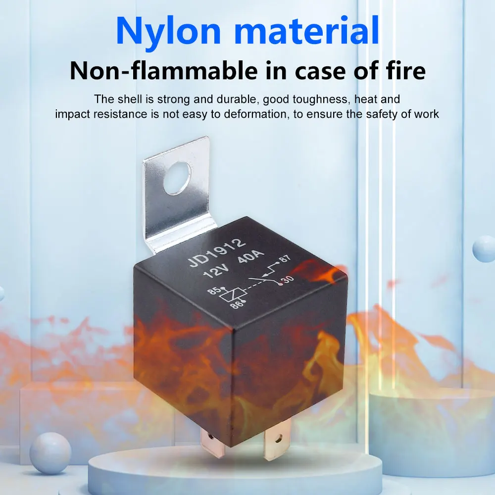 방수 자동차 릴레이 12V 24V 4Pin 5Pin 40A 자동차 릴레이 검정색 빨간색 구리 터미널 자동 릴레이 하네스 릴레이 소켓
