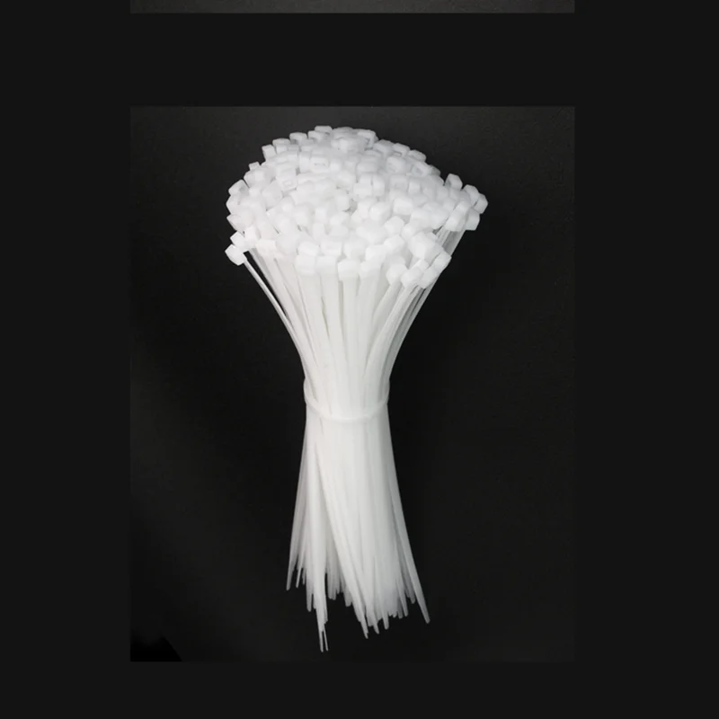 케이블 타이 자동 잠금 나일론 케이블 지퍼 타이 100pcs 플라스틱 컬러 케이블 지퍼 타이 랩 번들 타이 화이트