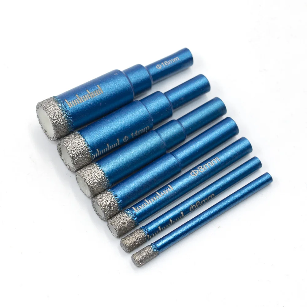 다이아몬드 Brazed 건식 드릴링 비트 도자기 컵 톱 세라믹 대리석 화강암 타일 구멍 오프너 구멍 톱 커터 1Pc 5-16mm 라운드 생크