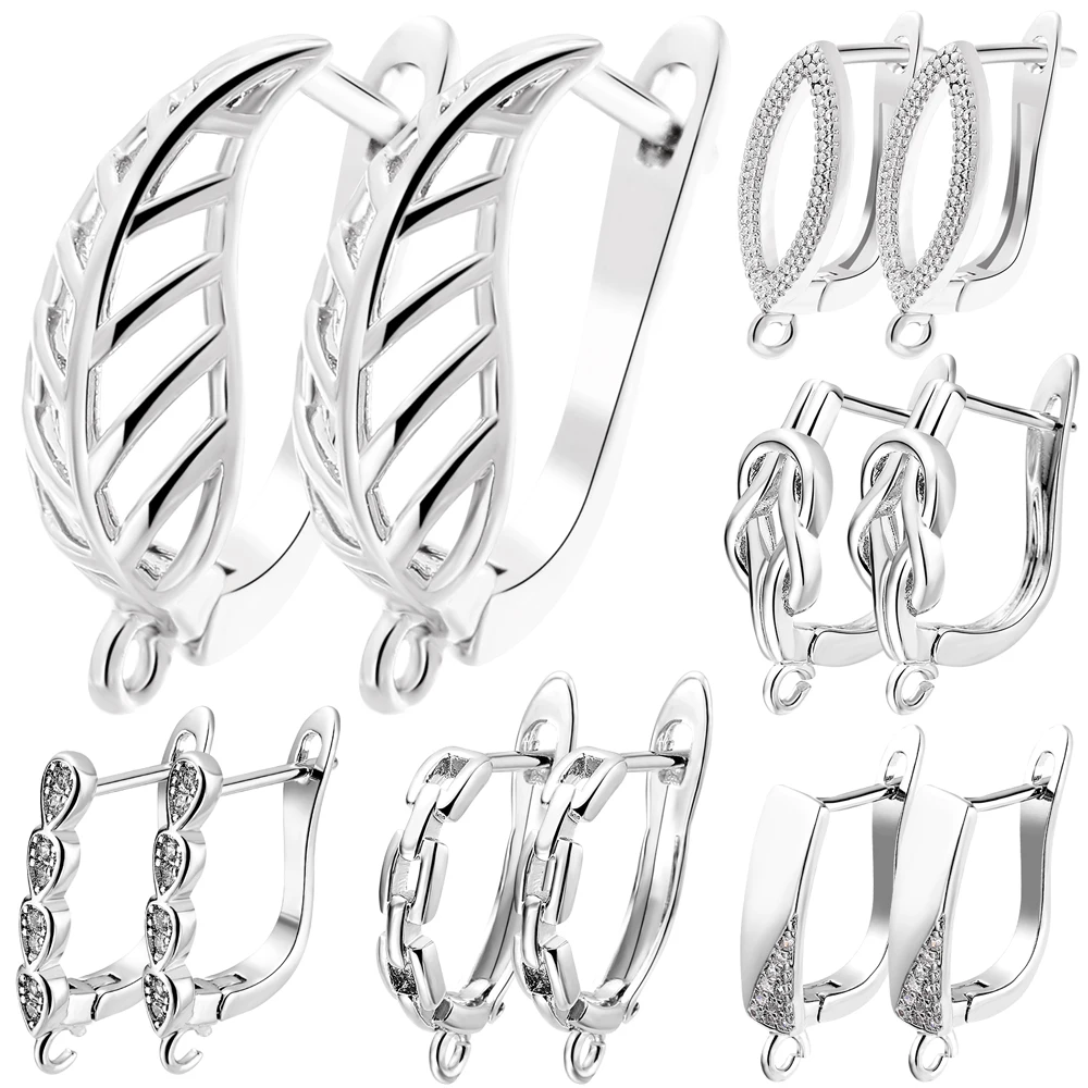 Juya 2 4 개/몫 DIY 블랙 비 페이딩 항 알레르기 소재 Schwenzy 패스너 귀 와이어 후크 여성용 귀걸이 만들기 용품