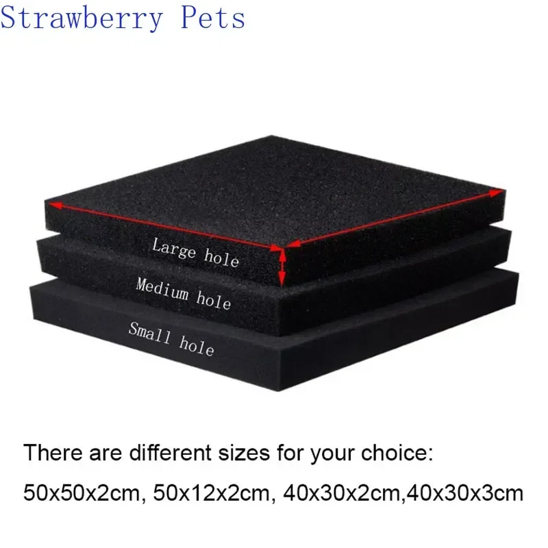다양한 크기의 검은 색 여과 거품 수족관 수조 생화학 필터 스폰지 패드 스키머 긴 사용 시간 스폰지 공급 탱크