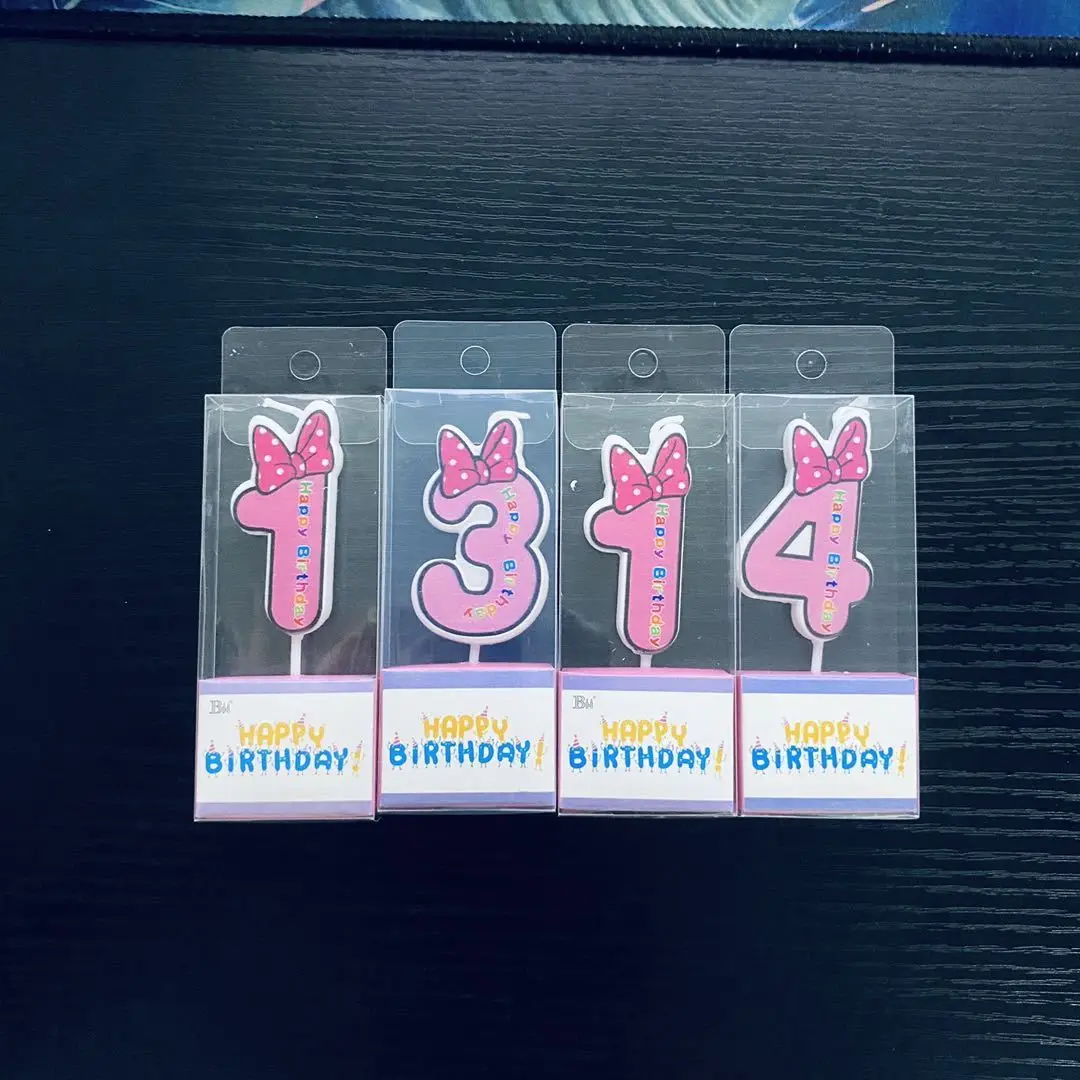 뜨거운 생일 축하 번호 0-9 양초 만화 미키 미니 마우스 촛불 케이크 컵케익 토퍼 파티 장식 용품 DIY 선물